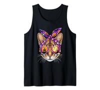 Halloween Savannah Cat Bandana Tank Top