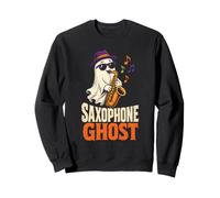 Halloween Saxophone Ghost Boo Music Player Gift Sweatshirt