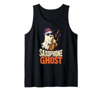Halloween Saxophone Ghost Boo Music Player Gift Tank Top