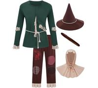 Halloween Scarecrow Costume Men 2026,Adult Wizard Couples Outfit Set | Premium Durable & Reusable Full Costume Kit Saves Time for Family, Group, Couples Disfraz Para Halloween De Hombre