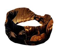 Halloween Scarecrow Elastic Headbands for Women, Wide Headband, Knotted Hairband, Vintage Head Wraps for Daily Use, Yoga, Workout