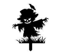 Halloween Scarecrow Ghost Stake - 36cm Iron Outdoor Halloween Decoration for Garden/Porch, Spooky Yard Art with Ground Spike for Pathway/Haunted Home Decor