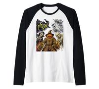 Halloween Scarecrow Pumpkin Witch Ghost Vampire Mummy Raglan Baseball Tee