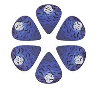 Halloween Scary Bats Black Purple Full Moon Guitar Picks 6 Pack Thin Medium Heavy Thickness Guitars Pick For Acoustic Electric Guitar Ukulele Bass 0.71mm