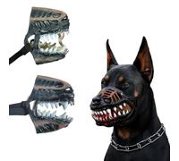 Halloween Scary Dog Muzzle with Teeth, Hell Hound Monster Dog Muzzle Mask | Lifelike Pet Mask with Adjustable Straps for Halloween Party Cosplay, Trick or Treat, for Small, Medium Large Dogs