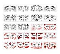 Halloween Scary Face Stickers 20 Pieces Waterproof