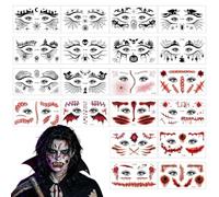 Halloween Scary Face Stickers 20 Pieces Waterproof