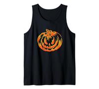 Halloween Scary Funny Pumpkin Head Jack o' Lantern Retro Tank Top