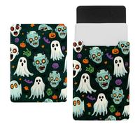Halloween Scary Ghost Green Laptop Sleeve 13.8x10.2in Laptop Case Bag Dutch Celvet Lining Computer Bag Cover