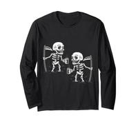 halloween scary grim reaper skeleton coffee zombie gothic Long Sleeve T-Shirt