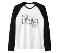 halloween scary grim reaper skeleton coffee zombie gothic Raglan Baseball Tee