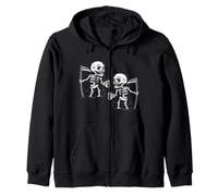 halloween scary grim reaper skeleton coffee zombie gothic Zip Hoodie