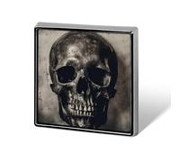 Halloween Scary Grunge Skull Square Lapel Pin Brooches Badge Holder for Clothes Bags Backpack Hats