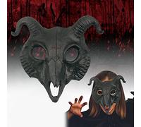 Halloween Scary Headgear Fork Headgear Bloody Creepy Horrific Devil Head Costumer Evil Dead Cosplay Party Props Old Man Mask(Black5,One Size)