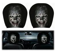 Halloween Scary Headrest Covers For Cars 2PCS, Elastic ghost faces Headrest Covers For Halloween, Suitable For Halloween, Cosplay, Nighttime Drives, Spooky Car Interior Accessories (Demon Ghost)