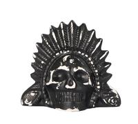 Halloween Scary Hell Death Whistle with Hanging Rope & Storage Bag Black Spooky Skull Ceramic Whistles (B-White, 12.5cm*8.3cm*8.3cm)
