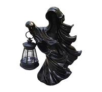 Halloween Scary Hell Messenger Hand Lamp Witch Resin Sculpture Statue Gothic Home Garden Desktop Ornament (Black, One Size)