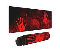 Halloween Scary Horror Red Blood Spatter Bloody Handprint Gaming Keyboard Mouse Pad Mousepad Huge Extended XL Stitched Edge Rubber Sole for Home Office(31.5"X 11.8")