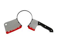 Halloween Scary Joke Toys Reusable False Bloody Knife Through The Head Prop Dress Party Accessories, false bloody headband
