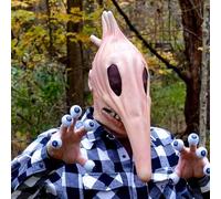 Halloween Scary Mask Realistic Monster Horror Masks Creepy Costume Props with Eyeball Finger for Adults Outfits Cosplay