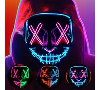 Halloween Scary Mask, Terrifying Masks, Terror Mask, Horror Face Masks for Adults Kids, Rave Party Accessory, Halloween Christmas Carnival Festival Gear （Pink+Ice Blue）