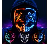 Halloween Scary Mask, Terrifying Masks, Terror Mask, Horror Face Masks for Adults Kids, Rave Party Accessory, Halloween Christmas Carnival Festival Gear(Orange+Ice Blue)