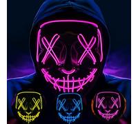 Halloween Scary Mask, Terrifying Masks, Terror Mask, Horror Face Masks for Adults Kids, Rave Party Accessory, Halloween Christmas Carnival Festival Gear （Pink）