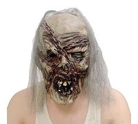 Halloween Scary Mask Vampire Witch Ghost Latex Full Head Mask with Hair Novelty Headwear Fancy Dress Horror Devil Zombie Facewear for Men Women Cosplay Costume Party Props