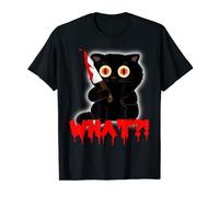 halloween scary murderous black cat halloween what? costume T-Shirt