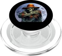 Halloween Scary Skeleton Under The Full Moon PopSockets PopGrip for MagSafe