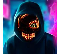 Halloween Scary Skull Mask, Terrifying Masks, Terror Mask, Horror Face Masks for Adults Kids, Rave Party Accessory, Halloween Christmas Carnival Festival Gear (Red)