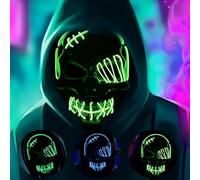 Halloween Scary Skull Mask, Terrifying Masks, Terror Mask, Horror Face Masks for Adults Kids, Rave Party Accessory, Halloween Christmas Carnival Festival Gear (Fluorescent Green)