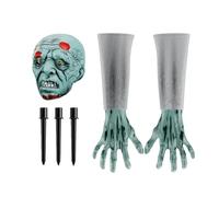 Halloween Scary Stakes, Realistic Skeleton Face and Arms Lawn Stakes, Outdoor Graveyard Decor Exquisite Party Ambiance Enhancer for Grassland Driveway Pathway
