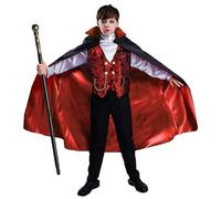 Halloween Scary Vampire Wizard Prince Bat Costumes for Kids Toddlers, Unisex Gothic Vampire Stand-Up Collar Dress Cloak Cape Robes, 3 4 5 6 7 8 9 10 Year Old Kids Boys Girls Birthday Role Party Gifts