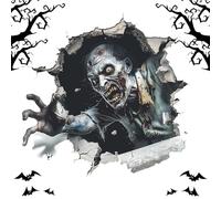 Halloween Scary Wall Stickers, Scary Ghost Stickers, Screaming Creatures Decoration for Kitchen, Bar, Living Room, Bedroom