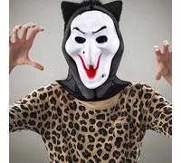 Halloween Scary Witch Festival Masquerade Party Plastic White Latex Halloween masks for Adults(3-White,30x20cm)
