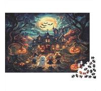 Halloween Scene Kids 1000pc Jigsaw Puzzle for Seniors After-school Puzzle Activity Brain Training Thick Cardboard 70x50cm/1000pcs