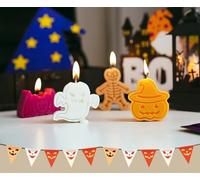 Halloween Scented Candles, 4 Pack Pumpkin Spice Soy Wax Set, Holiday Party Decor for Table Centerpieces and Photo Props