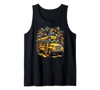 Halloween School Bus Creepy Zombie Monsters Horror Kids Boys Tank Top