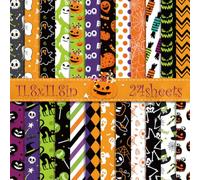 Halloween Scrapbook Paper 12x12 - 24 Sheets Double-Sided Decorative Paper