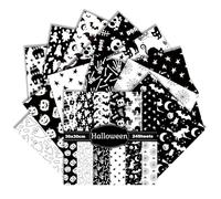Halloween Scrapbook Paper, 24 Sheets 11.8 x 11.8 Double-Sided Decorative Craft Paper Pad for Scrapbooking Origami Junk Journaling Card Making Decoupage Collages Mixed Media (Black, 11.8x11.8)