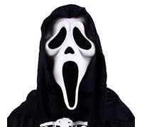 Halloween Scream Mask, Ghostface Mask for Adults, Horror Costume Cosplay Accessory Scary Skull Mask for Halloween Party & Decorations
