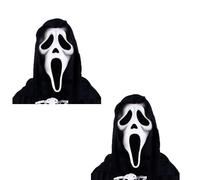 Halloween Scream Mask - Scary Ghost Face Mask for Adults, Creepy Horrible Skull Mask for Costume Cosplay Party Decorations (2 Pack)