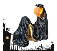 Halloween Sculpture | Horror Robe Sitting Ghost Figurine | Spooky Gothic Statue Sculpture for Patio Backyard Holiday Workplace Garden Home Haunted House Party
