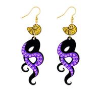 Halloween Sea Witch Earrings for Women Lightweight Acrylic Conch Shell Octopus Dangle Earrings Ursula Costume Jewelry Accessories for Cosplay Party, Zinc, No Gemstone