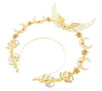 Halloween Season Celestial Metal Decorative Headband for Party Weddings | Delicate Yellow Handmade Photo Prop, Elegant Fairy Headpiece, Party Headdress for Special Occasions