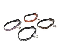 Halloween Season Dog Collar with Bell, Adjustable 4 Pcs PET Collar | Spider Webs, Skulls, Pumpkins and Candy Theme, for Small Dogs and Puppy Photos, Adorable Festive Look