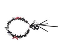 Halloween Season Floral Garland Headpiece Red Plastic Skull Pendant | Gothic Style for Women, Secure Fit and Lightweight Comfort, Theatrical Performances and Fantasy Photoshoots