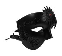 Halloween Season Half Face Mask for Woman Carnival Ball ABS Black | Adjustable Strap, One Eyed Design, Lightweight Comfortable Fit, Venetian Masquerade Balls and Adult Parties