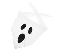 Halloween Season Small Dog Bandana Triangle PET Scarf White | Adjustable Tie, Secure Fit, Easy to Clean, Maintains Shape, Festive Geometric Pattern for Family Gatherings Photoshoots